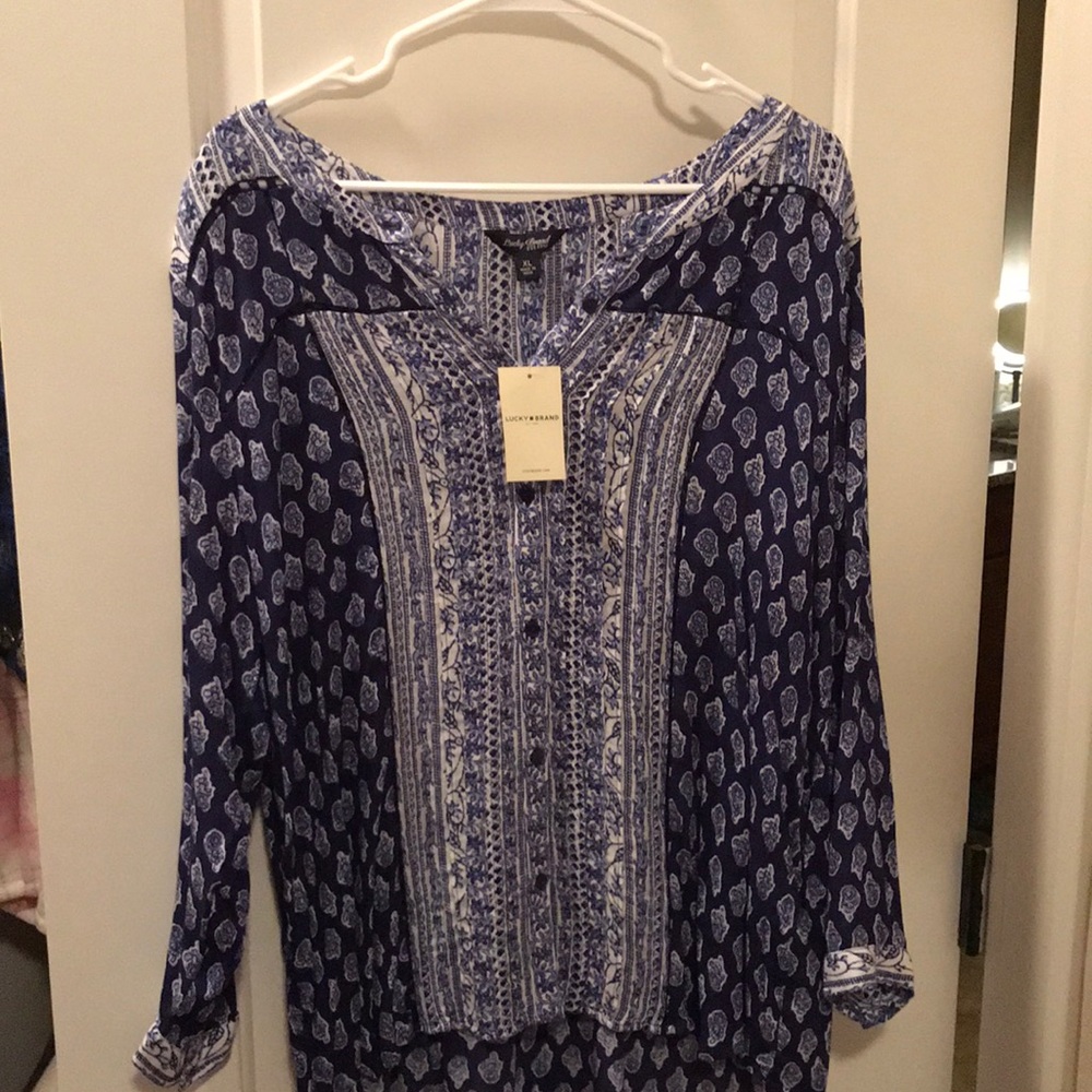 NWT Lucky Brand floral peasant blouse